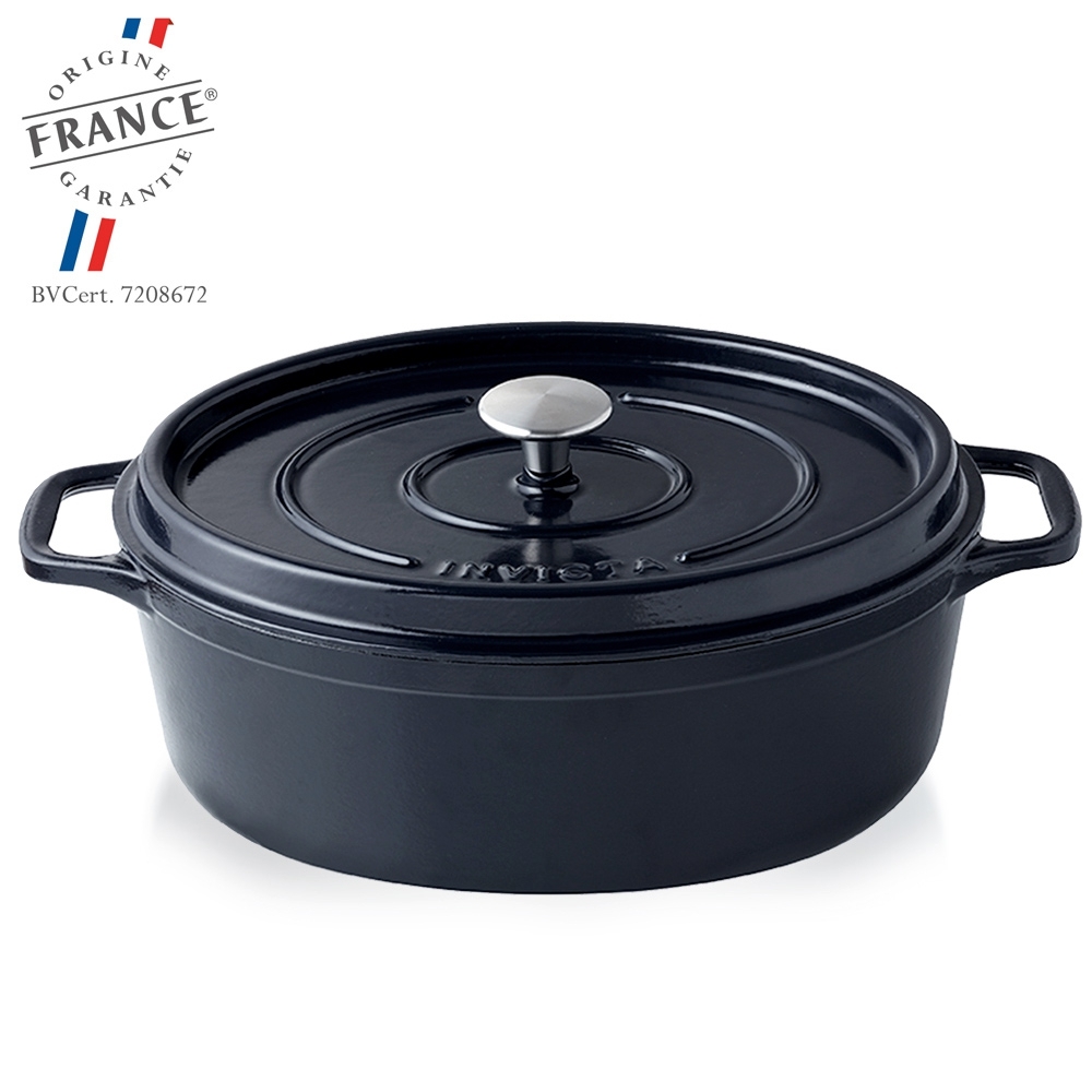 Invicta - Oval Casserole - Cast Iron - Black Invicta - Oval Casserole - Cast Iron - Black