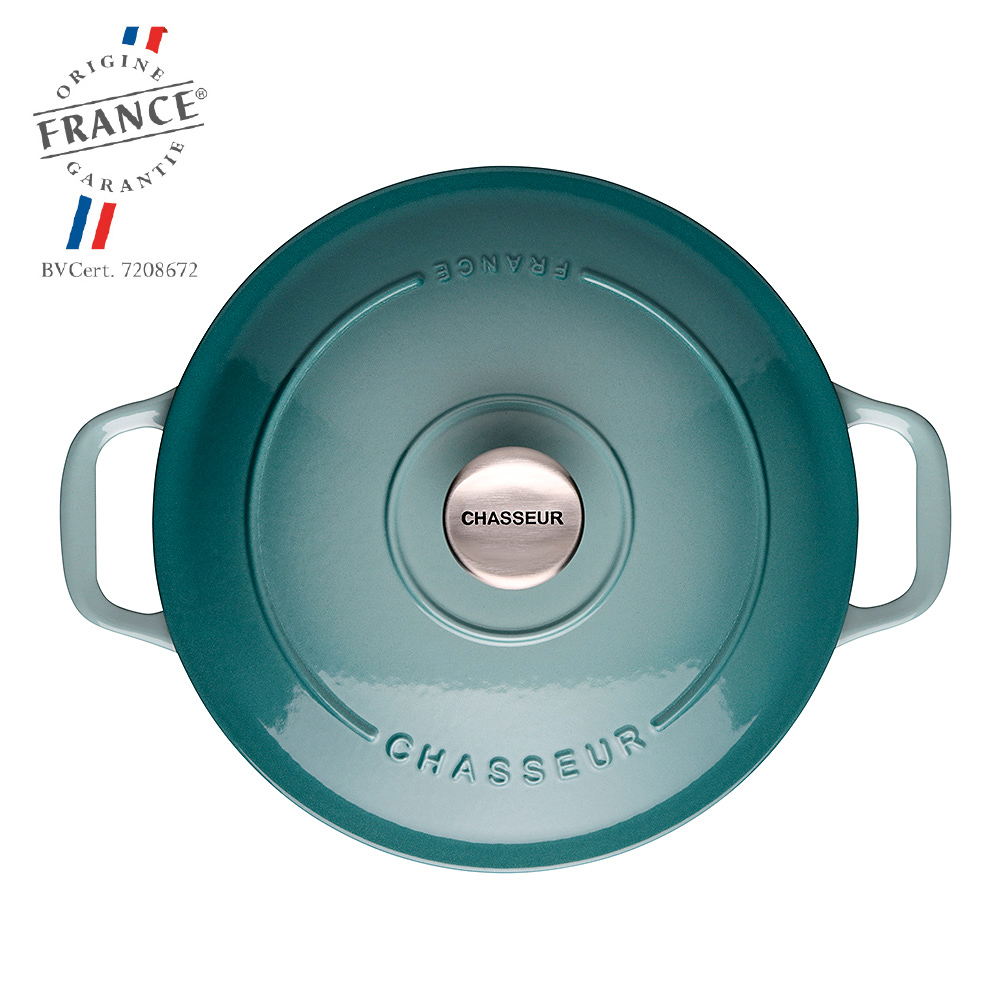 Chasseur Round Cast Iron Dutch Oven - Blue - Waterfront Online