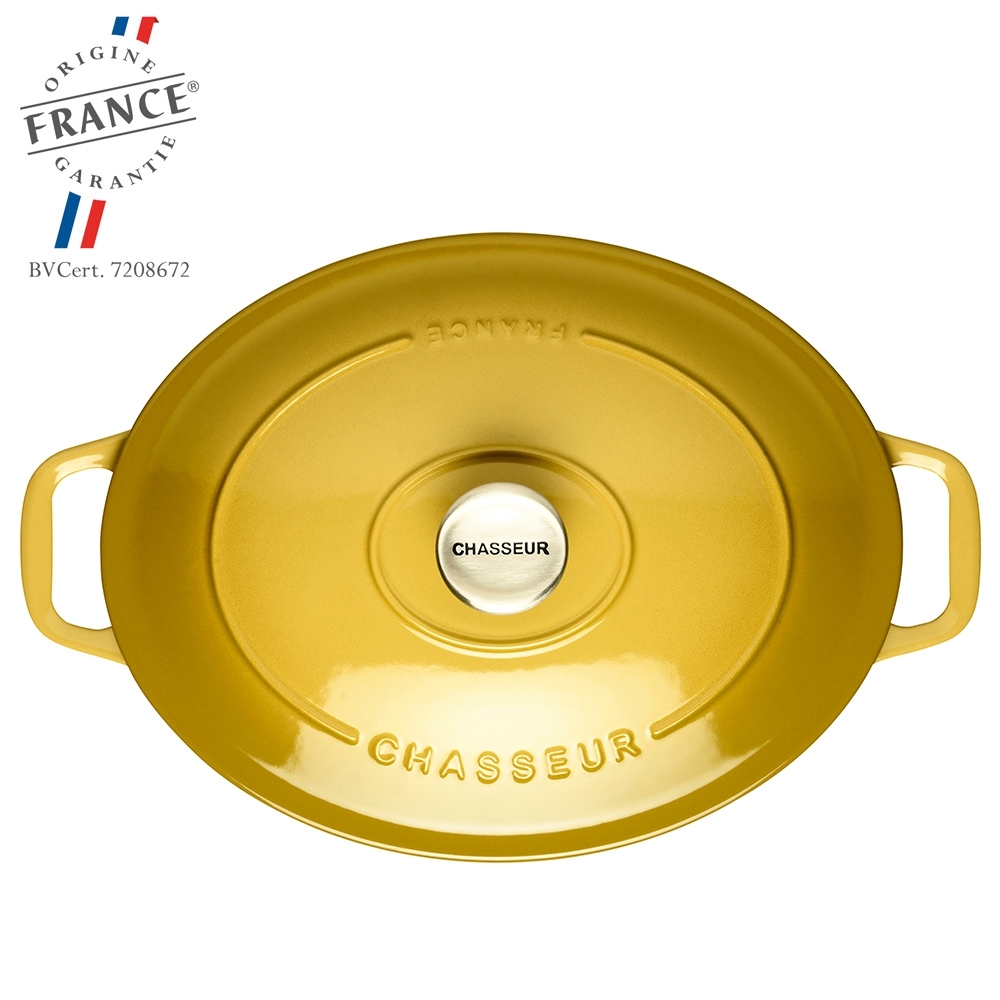 Chasseur Faitout rond-24 cm-Rubis Cast Iron Casserole and lid, 24cm, Red