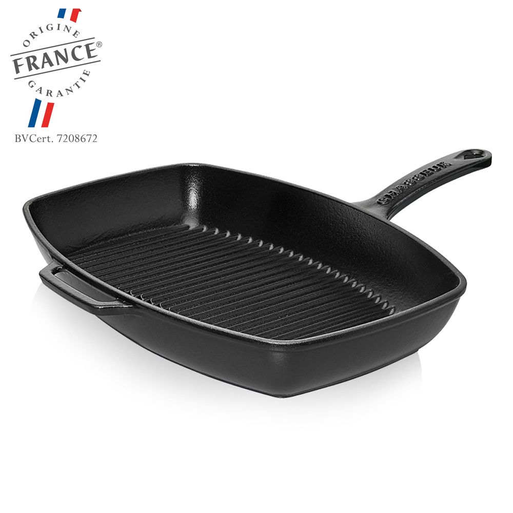 Chasseur French Enameled Cast Iron 11 Fry Pan with Cast Iron Handle and  Glass Lid