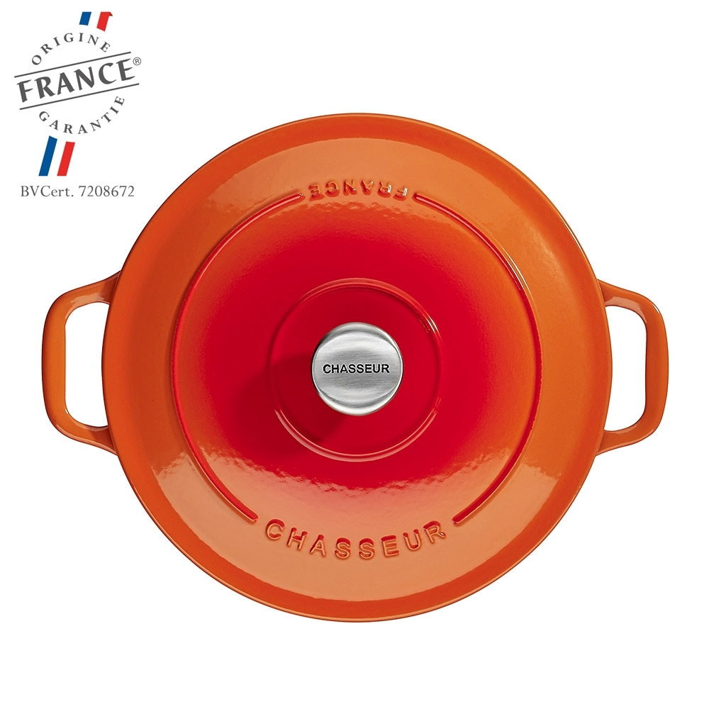 Chasseur - Runder Bräter - Gusseisen 32 cm - Orange geflammt